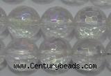 CCC412 15.5 inches 8mm faceted round AB-color white crystal beads