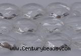 CCC514 15.5 inches 12*16mm faceted oval natural white crystal beads