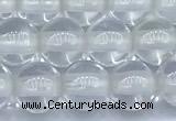 CCC637 15 inches 8mm round white crystal beads, 2mm hole