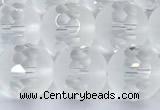 CCC642 15 inches 10mm faceted round white crystal beads