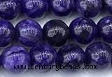 CCG325 15 inches 6mm round dyed charoite beads