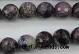 CCG54 15.5 inches 12mm faceted round natural charoite beads