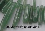 CCH405 15.5 inches 6*22mm - 7*35mm green aventurine chips beads