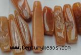 CCH406 15.5 inches 6*25mm - 12*38mm red aventurine chips beads