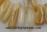 CCH408 15.5 inches 6*20mm - 7*30mm yellow jade chips beads