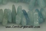 CCH603 15.5 inches 3*12mm - 4*16mm aquamarine chips gemstone beads