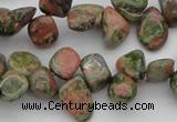 CCH636 15.5 inches 6*8mm - 10*14mm unakite gemstone chips beads