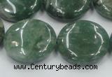 CCJ09 15.5 inches 25mm flat round natural African jade beads wholesale