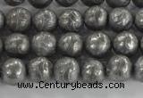 CCJ350 15.5 inches 8mm carved round plated China jade beads