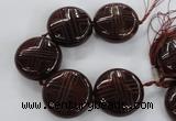 CCJ363 44mm carved coin China jade beads wholesale