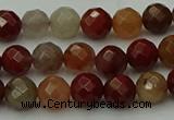 CCJ460 15.5 inches 4mm faceted round colorful jasper beads