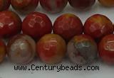 CCJ463 15.5 inches 10mm faceted round colorful jasper beads