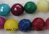 CCN1009 15.5 inches 20mm faceted round multi colored candy jade beads