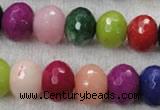 CCN1014 15.5 inches 12*16mm faceted rondelle multi colored candy jade beads