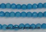 CCN1871 15 inches 6mm faceted round candy jade beads wholesale