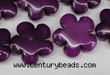 CCN2345 15.5 inches 20mm carved flower candy jade beads wholesale