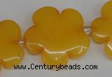 CCN2350 15.5 inches 30mm carved flower candy jade beads wholesale