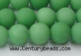 CCN2541 15.5 inches 14mm round matte candy jade beads wholesale