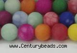 CCN2554 15.5 inches 10mm round mixed color matte candy jade beads