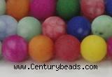 CCN2555 15.5 inches 12mm round mixed color matte candy jade beads