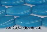 CCN2622 15.5 inches 15*30mm twisted rectangle candy jade beads