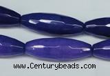 CCN2894 15.5 inches 10*40mm faceted teardrop candy jade beads