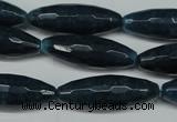 CCN2915 15.5 inches 10*30mm faceted rice candy jade beads