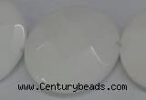 CCN300 15.5 inches 35mm faceted coin candy jade beads wholesale