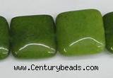 CCN3808 15.5 inches 20*20mm square candy jade beads wholesale