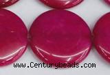 CCN3852 15.5 inches 35mm flat round candy jade beads wholesale