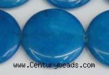 CCN3858 15.5 inches 35mm flat round candy jade beads wholesale