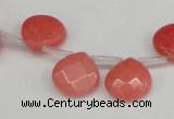 CCN3912 Top-drilled 13*13mm briolette candy jade beads wholesale