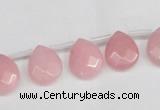 CCN3927 Top-drilled 12*15mm briolette candy jade beads wholesale