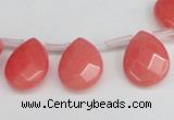 CCN3928 Top-drilled 12*15mm briolette candy jade beads wholesale