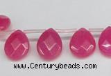 CCN3929 Top-drilled 12*15mm briolette candy jade beads wholesale