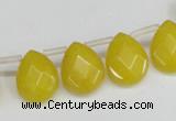 CCN3934 Top-drilled 12*15mm briolette candy jade beads wholesale