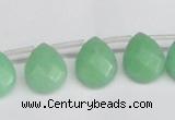 CCN3935 Top-drilled 12*15mm briolette candy jade beads wholesale