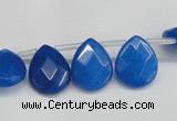 CCN3939 Top-drilled 12*15mm briolette candy jade beads wholesale