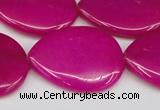 CCN3973 15.5 inches 30*40mm flat teardrop candy jade beads