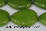 CCN3979 15.5 inches 30*40mm flat teardrop candy jade beads