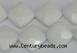 CCN400 15.5 inches 15*15mm faceted diamond candy jade beads