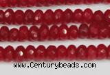 CCN4126 15.5 inches 4*6mm faceted rondelle candy jade beads