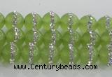 CCN4620 15.5 inches 6mm round candy jade with rhinestone beads