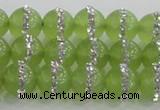 CCN4622 15.5 inches 10mm round candy jade with rhinestone beads