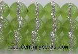 CCN4623 15.5 inches 12mm round candy jade with rhinestone beads