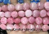 CCN5879 15 inches 15mm flat round candy jade beads Wholesale