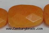 CCN700 15.5 inches 30*40mm faceted trapezoid candy jade beads