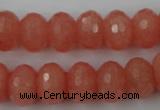 CCN918 15.5 inches 10*14mm faceted rondelle candy jade beads