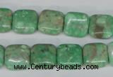 CCO113 15.5 inches 10*10mm square dyed natural chrysotine beads