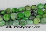 CCO130 15.5 inches 8mm flat round dyed natural chrysotine beads